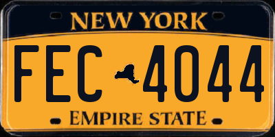 NY license plate FEC4044