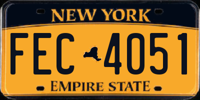 NY license plate FEC4051