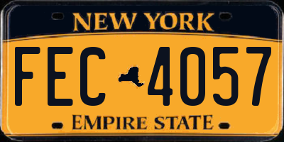 NY license plate FEC4057