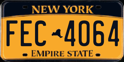 NY license plate FEC4064