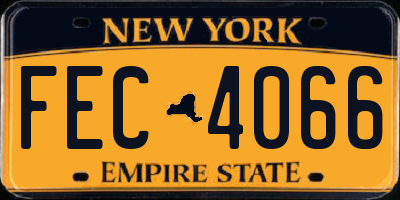 NY license plate FEC4066