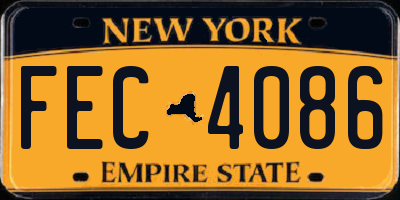 NY license plate FEC4086