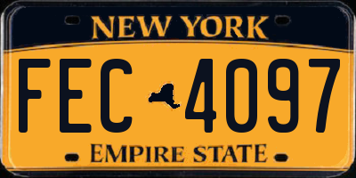 NY license plate FEC4097