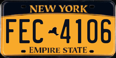 NY license plate FEC4106