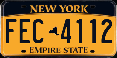 NY license plate FEC4112