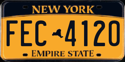 NY license plate FEC4120