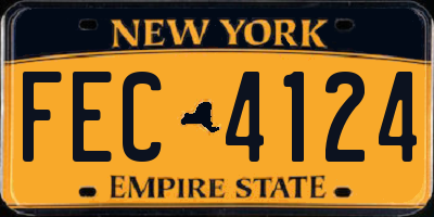 NY license plate FEC4124