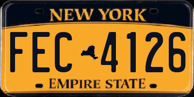 NY license plate FEC4126
