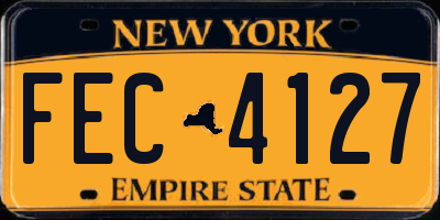 NY license plate FEC4127