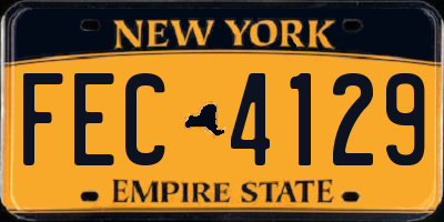 NY license plate FEC4129