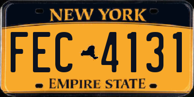 NY license plate FEC4131