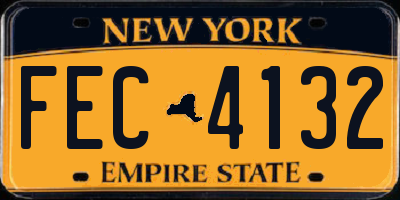 NY license plate FEC4132