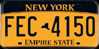 NY license plate FEC4150