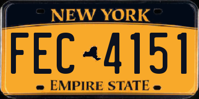 NY license plate FEC4151
