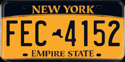 NY license plate FEC4152