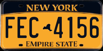 NY license plate FEC4156