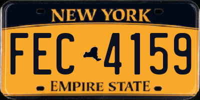 NY license plate FEC4159