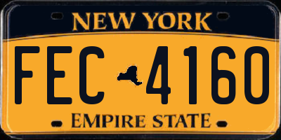 NY license plate FEC4160