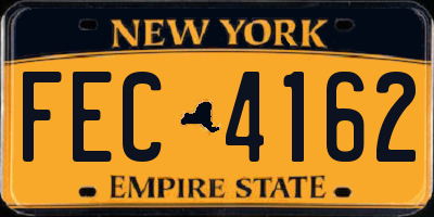 NY license plate FEC4162