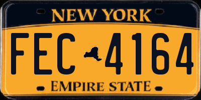 NY license plate FEC4164