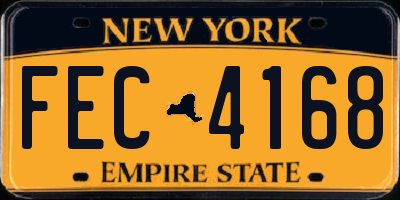 NY license plate FEC4168