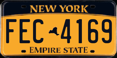 NY license plate FEC4169