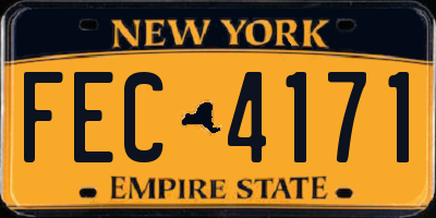 NY license plate FEC4171