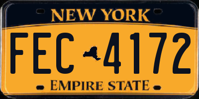 NY license plate FEC4172