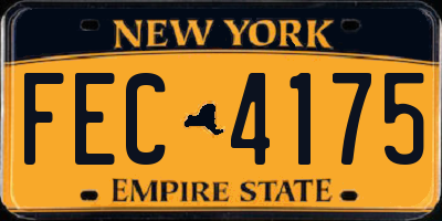 NY license plate FEC4175