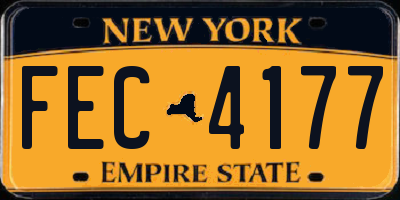 NY license plate FEC4177