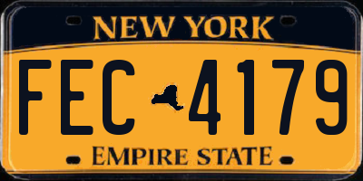 NY license plate FEC4179