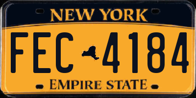 NY license plate FEC4184