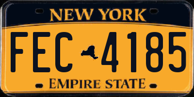 NY license plate FEC4185