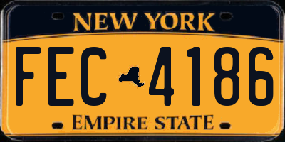 NY license plate FEC4186