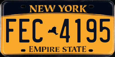 NY license plate FEC4195