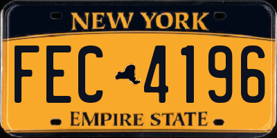 NY license plate FEC4196
