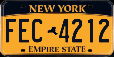 NY license plate FEC4212