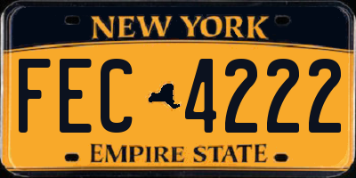 NY license plate FEC4222