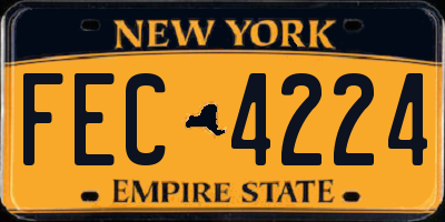 NY license plate FEC4224