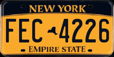 NY license plate FEC4226