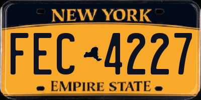 NY license plate FEC4227