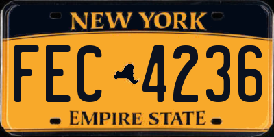 NY license plate FEC4236