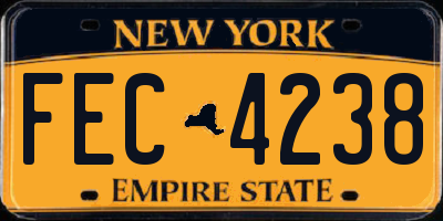 NY license plate FEC4238