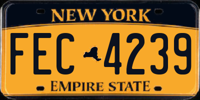 NY license plate FEC4239