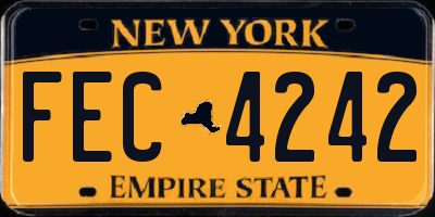 NY license plate FEC4242