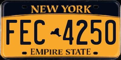 NY license plate FEC4250