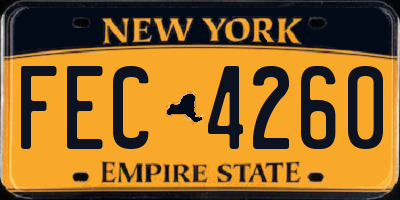NY license plate FEC4260