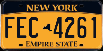 NY license plate FEC4261