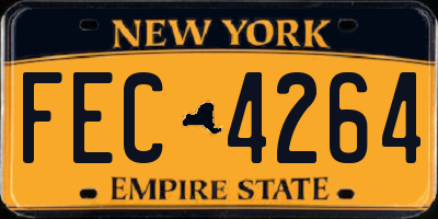 NY license plate FEC4264