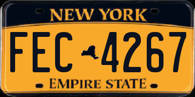 NY license plate FEC4267